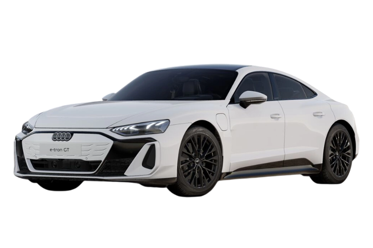Audi e-tron GT in weiß, Dreiviertelansicht