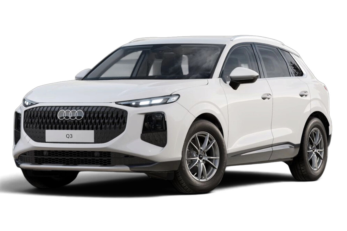 Audi Q3 in weiß, Dreiviertelansicht