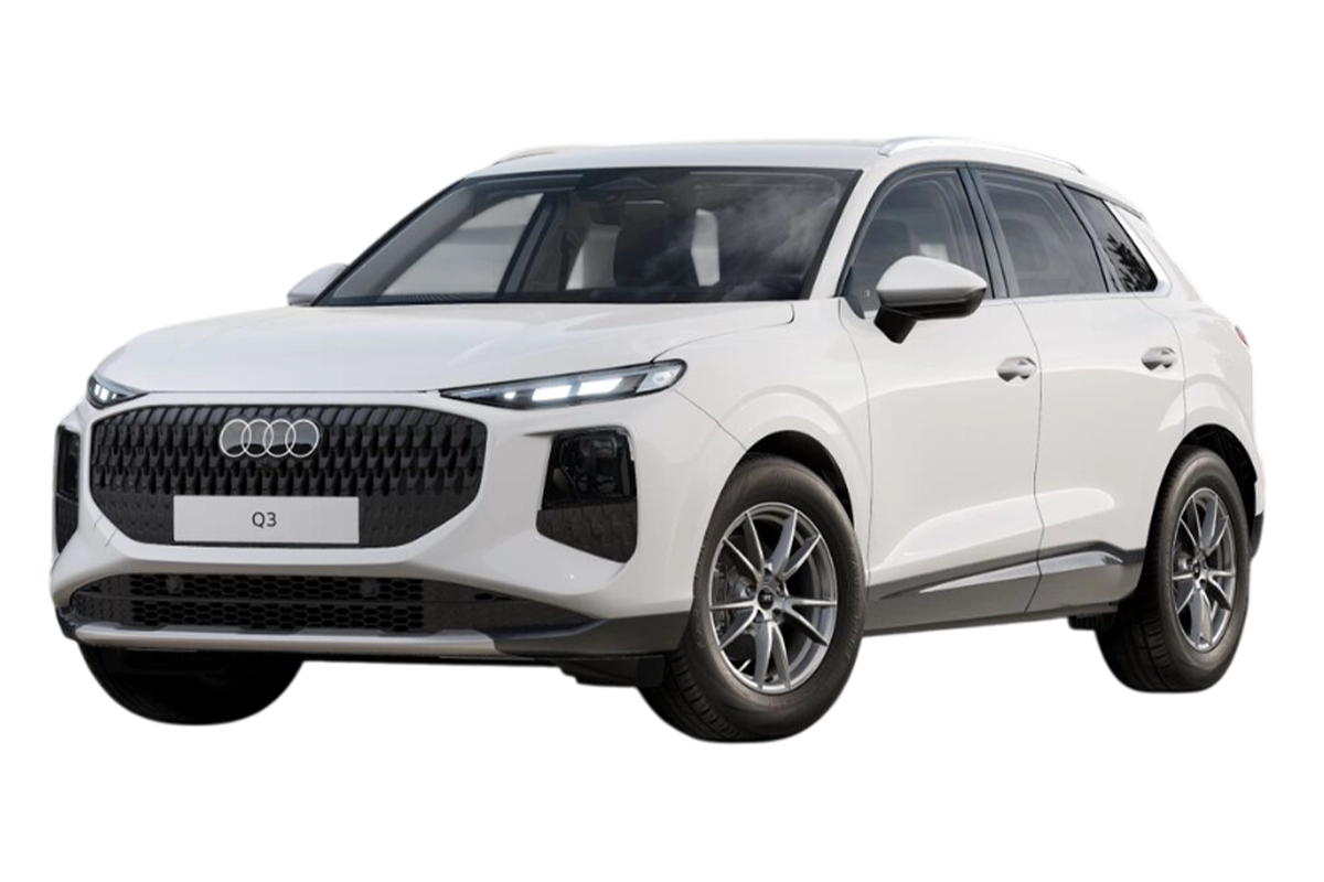 Audi Q3 in weiß, Dreiviertelansicht