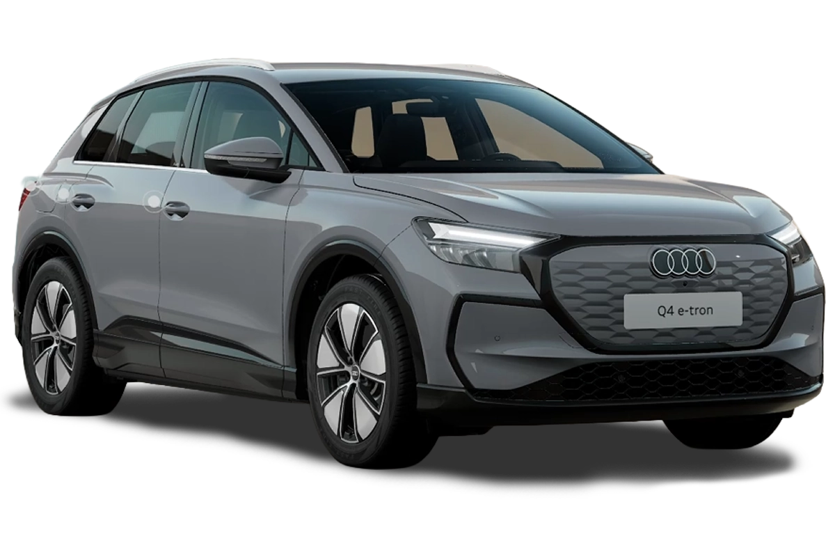 Audi Q4 in grau, Dreiviertelansicht