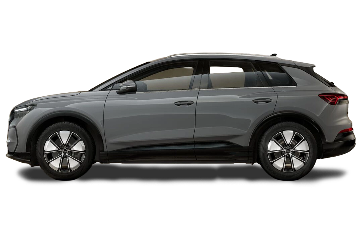 Audi Q4 e-tron in grau von der Seite