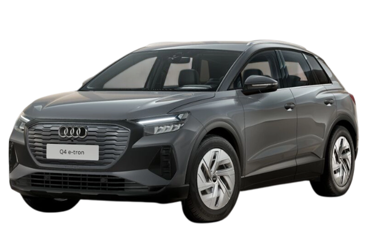 Audi Q4 in grau, Dreiviertelansicht