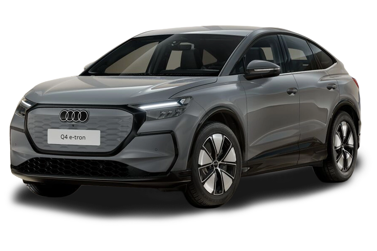 Audi Q4 in grau, Dreiviertelansicht