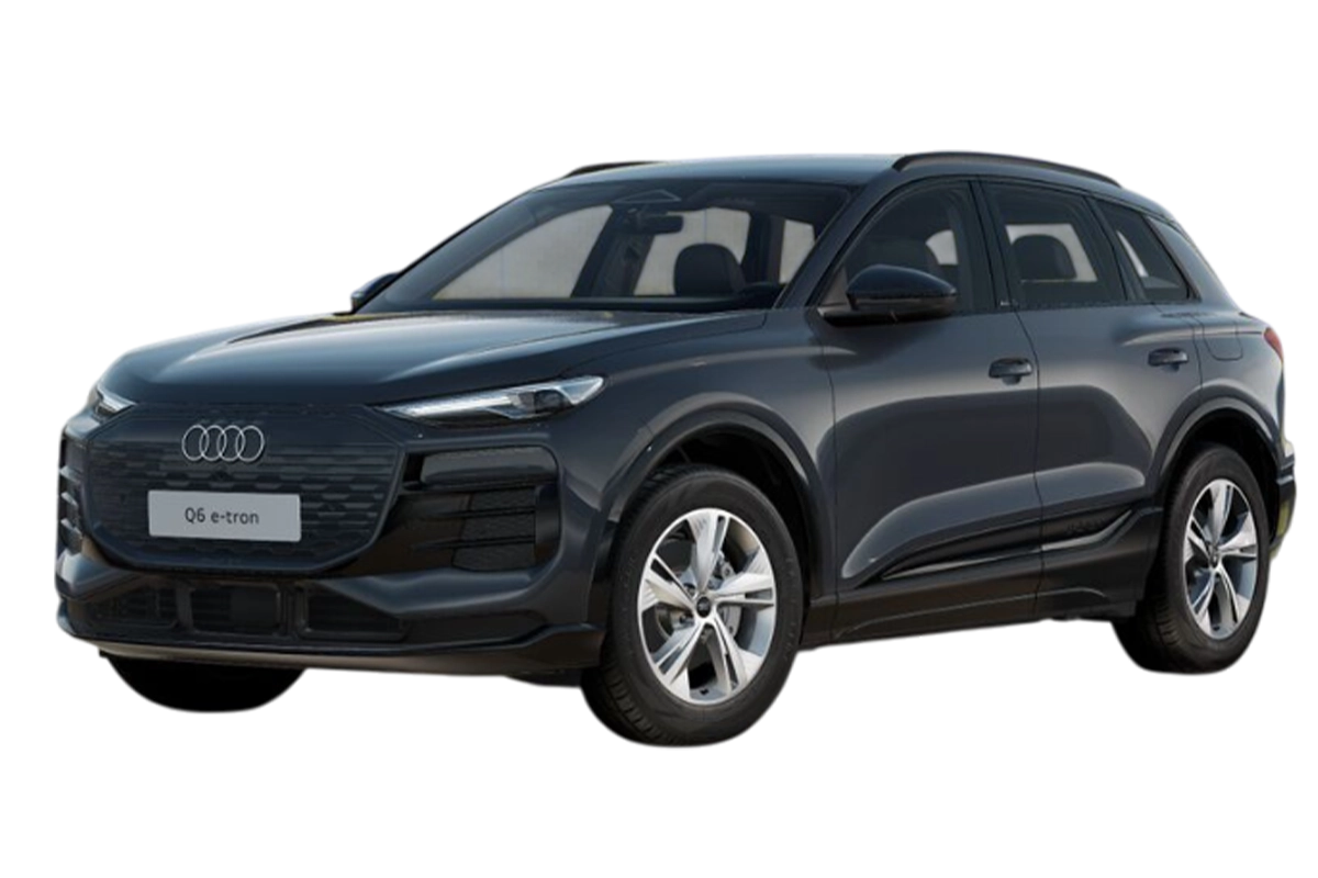 Audi Q6 e-tron in grau, Dreiviertelansicht
