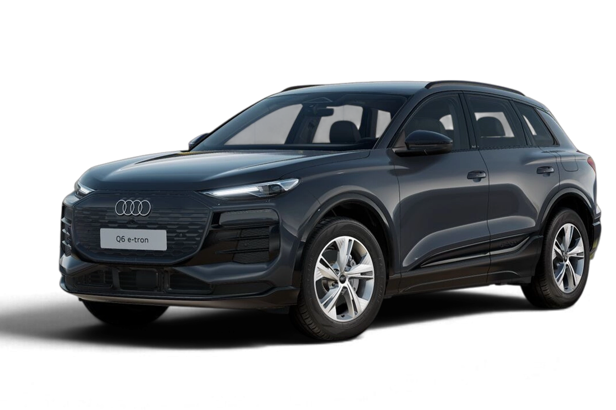 Audi Q6 e-tron in grau, Dreiviertelansicht