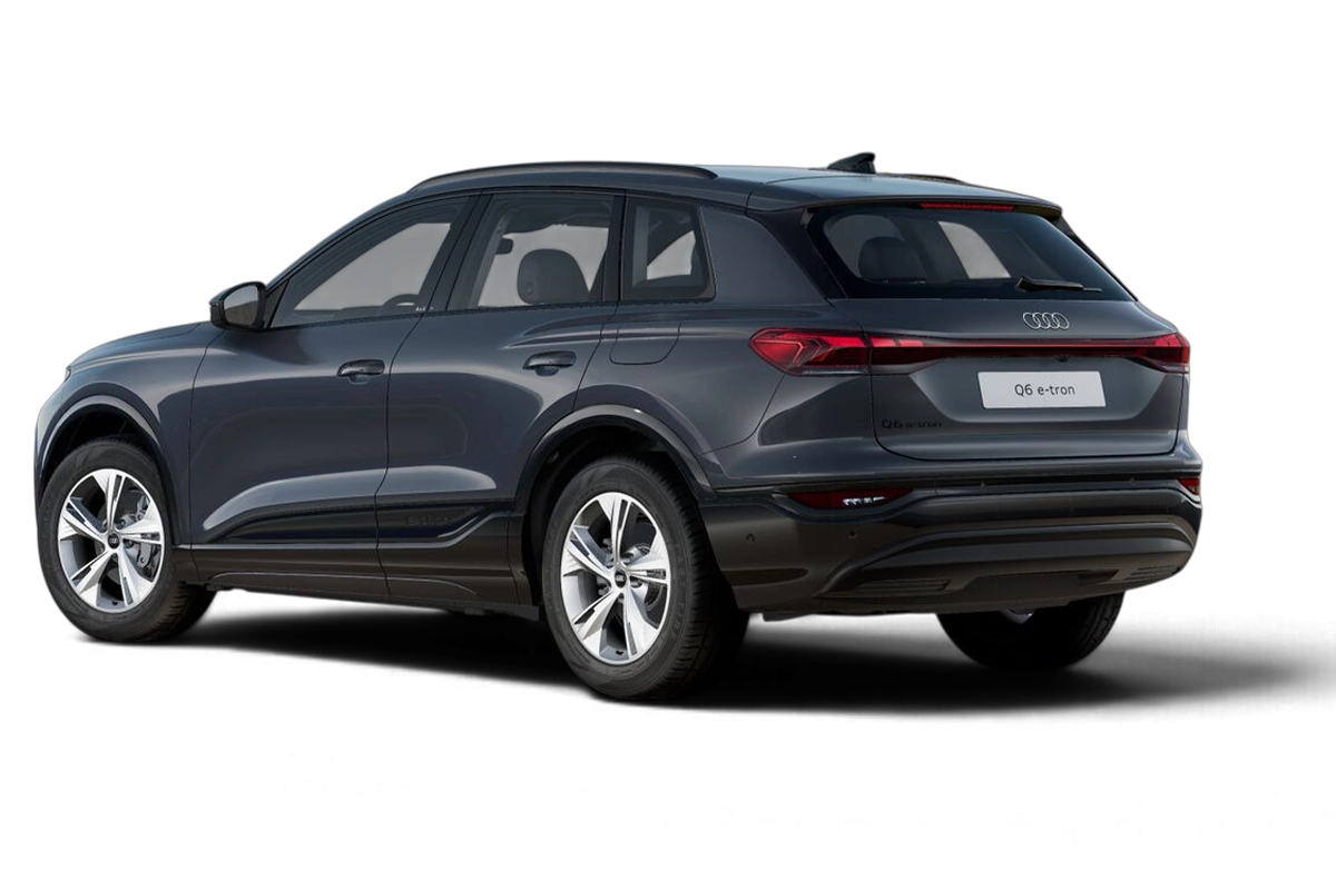 Audi Q6 e-tron in grau Heckansicht