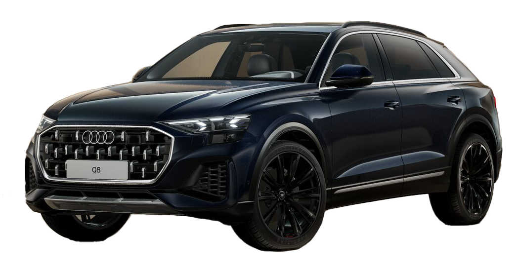 Audi Q8 in Waitomo Blau dreiviertel Frontansicht